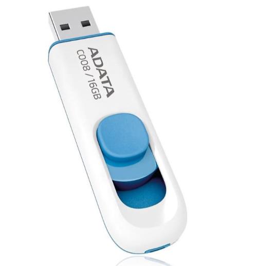 ADATA C008/16GB 16GB USB2.0 Classic (White + Blue) Flash Bellek